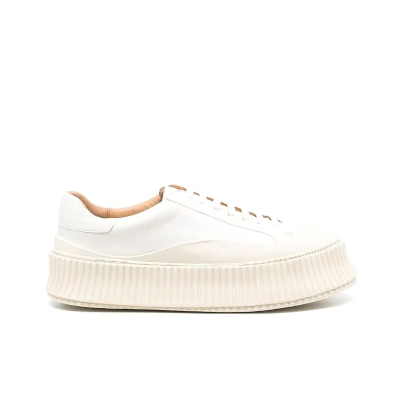 JIL SANDER Leather Flatform Sneakers-1