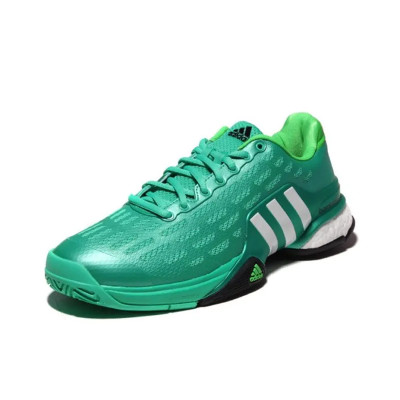 Adidas Barricade Anti-Slip Wear-Resistant Low-Top Tennis Shoes Men's Green-0