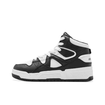 QIAODAN Skateboard Shoes Women's High Top Black/Jordan White