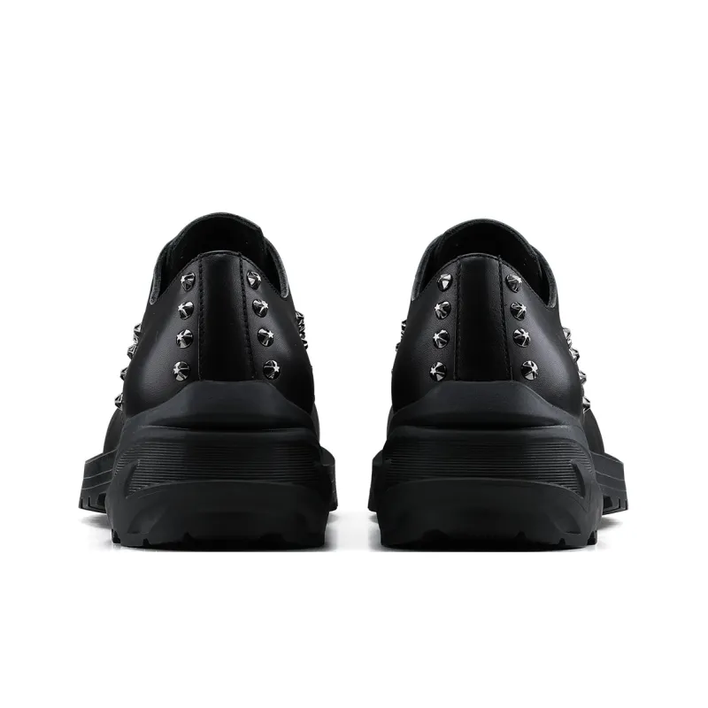 HANQIAORIJI Black Blood Series Low Top Casual Shoes Unisex Black-6