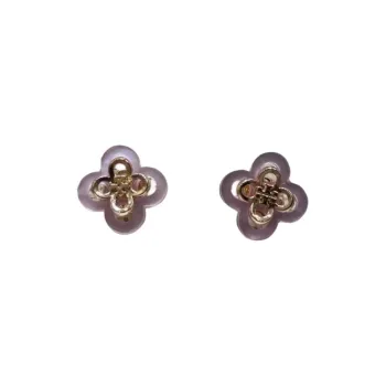 TORY BURCH Brass, Mother Of Pearl Stud Earrings Unisex Pink
