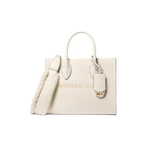 MICHAEL KORS Litchi Grain Leather Tote Bag Shopping Bag Shoulder Bag Crossbody Bag Handbag Small Size Women's Cream