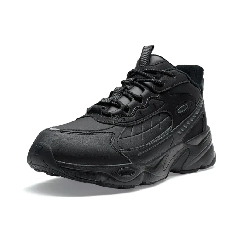 XTEP Nomadic Warm Wear Resistant Slip Resistant Mid Top Casual Shoes Men's Black-2