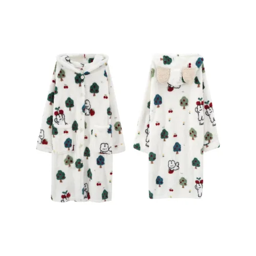 Ta Yan Pajama Robe Women's White