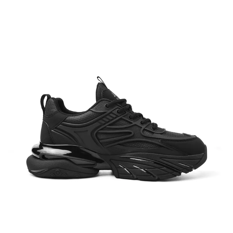 JEEP SPIRIT Anti-Slip And Wear-Resistant Lightweight Height Increasing Low-Top Chunky Sneakers Men's Graphite Silver-7