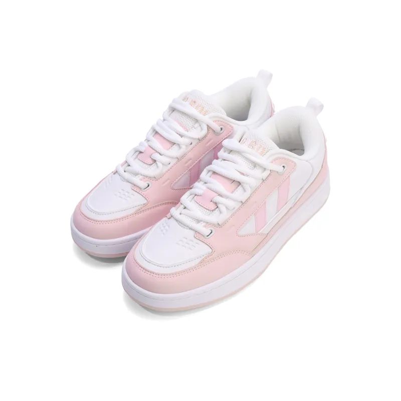GLO BULL Skateboard Shoes Women's Low Top White Pink-2
