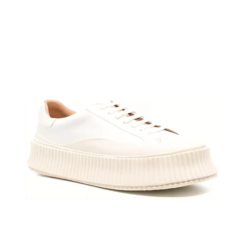 JIL SANDER Leather Flatform Sneakers-2