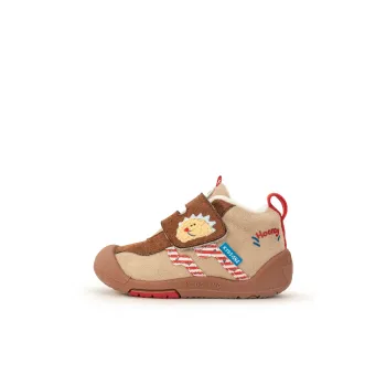 KIDSING Anti Slip And Wear Resistant Warm Mid Top Kids Lifestyle Shoes Brown Children Aged 3 7 Years Old