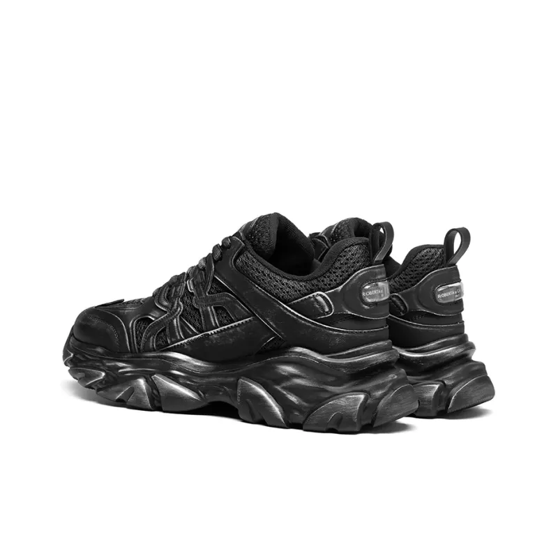 ROBERTA DI CAMERINO Height Increasing Wear Resistant Slip Resistant Low Top Chunky Sneakers Men's Black Gray Color-3