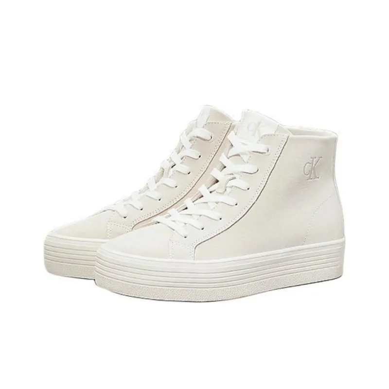 CKJ CALVIN KLEIN JEANS High Top Skateboard Shoes Women's White-2