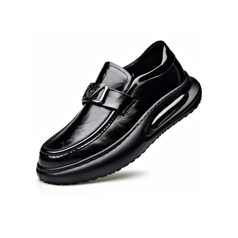 Xiwencha Men's Casual Shoes Men Low Top Black/Brown-3