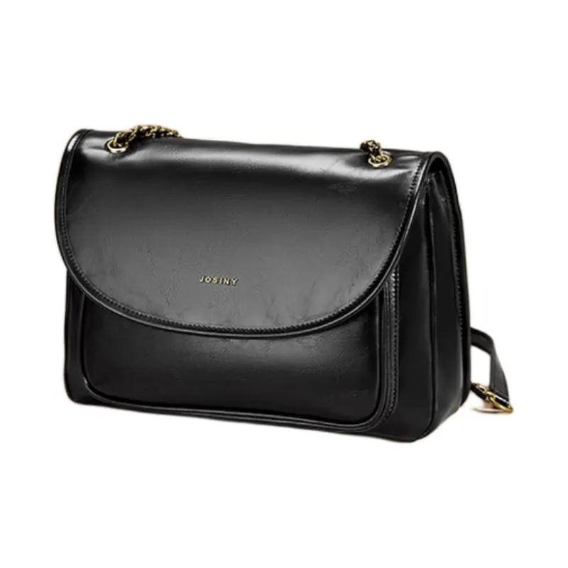 JOSINY PU Shoulder Bag, Portable Crossbody Bag Medium Size Women's Black/Ecru/Apricot/Brown-1