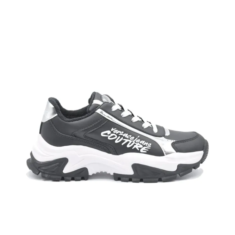 VERSACE JEANS Versace Slip Resistant Low Top Sports Casual Shoes Women's Black White-1