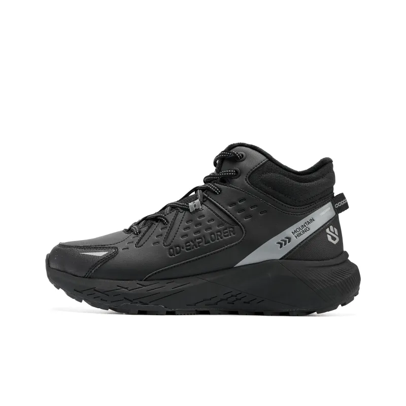 QIAODAN Casual Shoes Men High Top Black/Coal Gray-0
