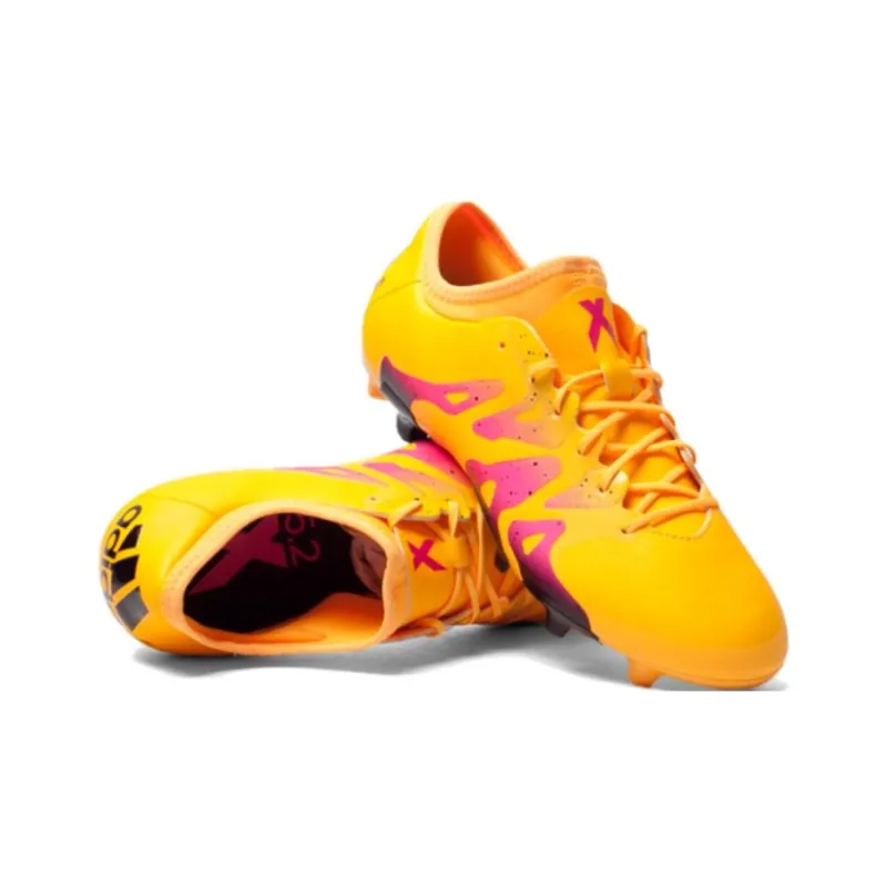 Adidas FG Rubber Long Studs Anti Slip Wear Resistant Soccer Shoes Men's Yellow-2
