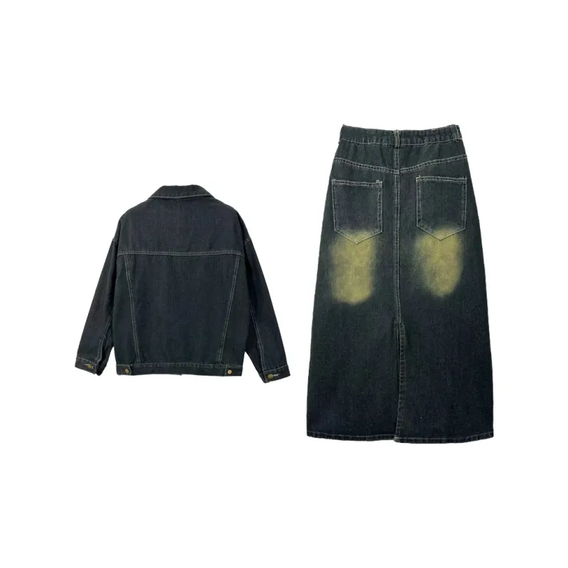 DOSOHEB Skirt Set Women's Denim-1