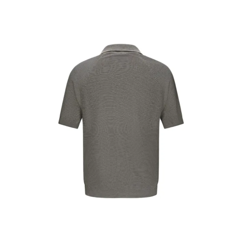 LARDINI Polo Shirt Men's Black White Stripes-1