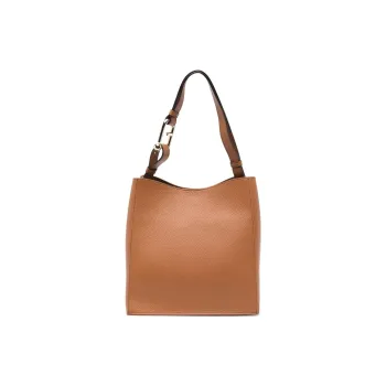 Furla Leather Bucket Bag, One Shoulder Handbag Small Size Women's Brown