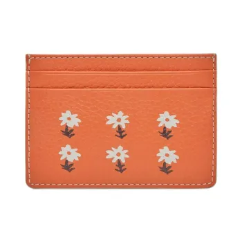 Strathberry Calfskin Card Holder Women's Orange