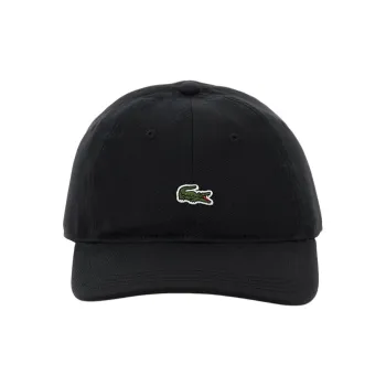 LACOSTE Organic Cotton Baseball Caps Men's Black