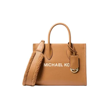 MICHAEL KORS Mirella Cow Leather Shoulder Bag, Crossbody Bag, Handbag Small Size Women's Light Brown