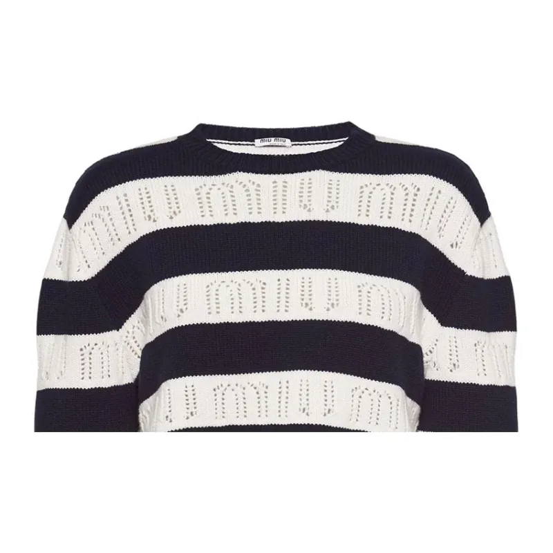 MIU MIU SS22 Sweater Women's Navy Blue-4