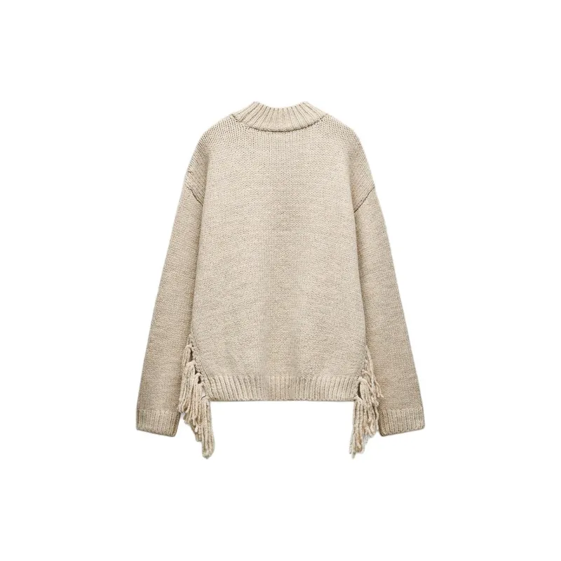 ZARA Sweater Women's Zebra Print Beige-1