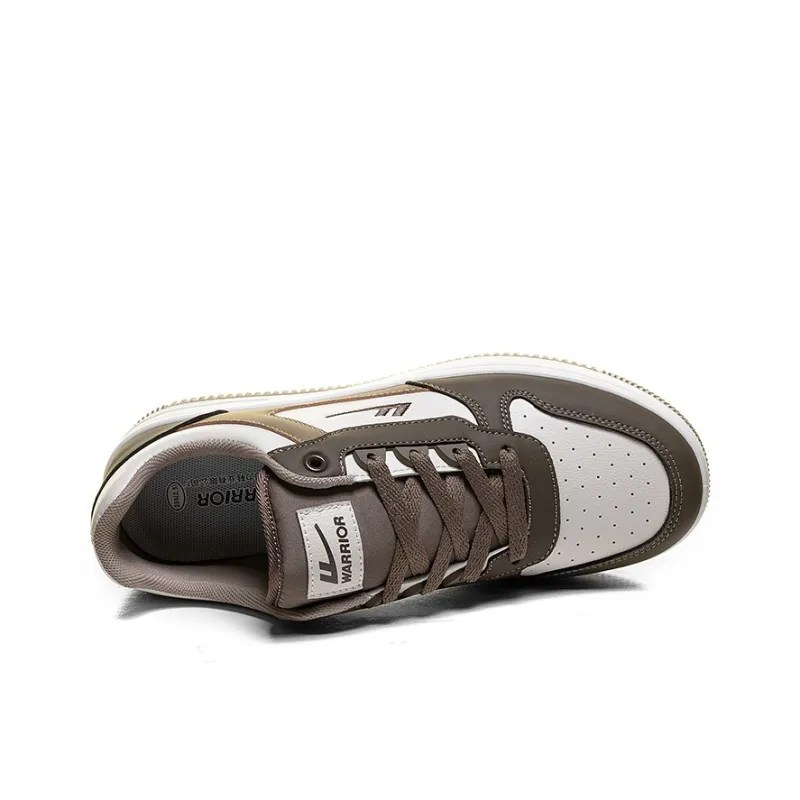 Warrior Air Force 1 Height Increasing Wear Resistant Low Top Skateboard Shoes Men's Beige Brown-2