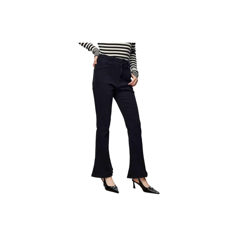 Yu Qianwen Jeans Women's Black-3