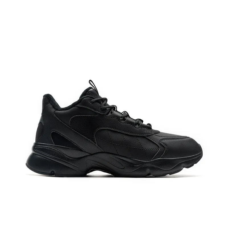 XTEP Nomadic Warm Wear Resistant Slip Resistant Mid Top Casual Shoes Men's Black-1