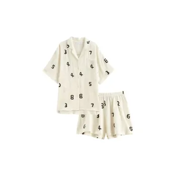 Same Language Pajamas Women's Xuan Paper White Ink Black