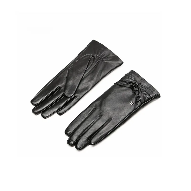 PIERRE CARDIN Goatskin Gloves Women's Black-0