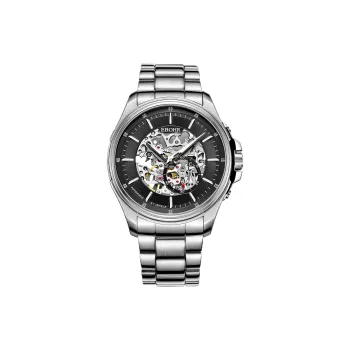 EBOHR Explorer Collection Mechanical Movement Stainless Steel Strap Watch Men's Watches Black Dial