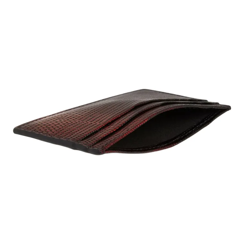 Strathberry Crocodile Embossed Cow Leather Card Holder Women's Chestnut-2