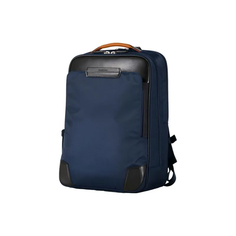 SAMSONITE Recycled Polyester Backpack Large Size Unisex Marine Blue With Orange Accents-1