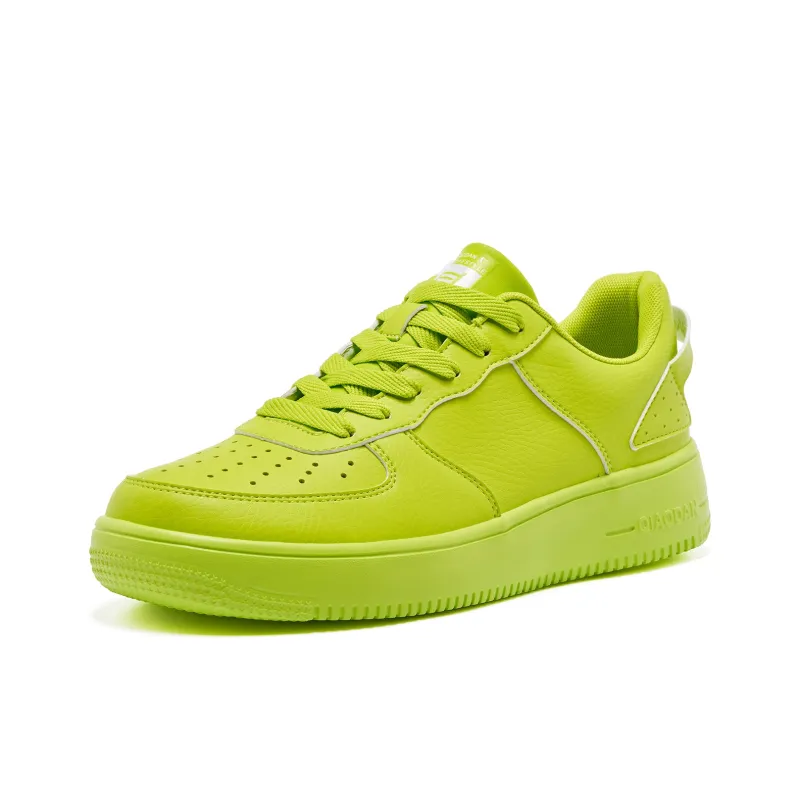 QIAODAN Skateboard Shoes Men Low Top Sour Lime Green-2