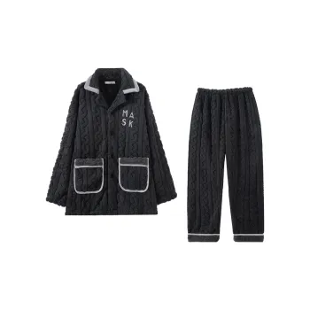 Qiao Ni Tong Pajama Set Men's Dark Gray