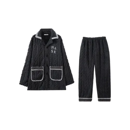 Qiao Ni Tong Pajama Set Men's Dark Gray