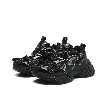 BEILIANYA Chunky Sneakers Unisex Low Top Black
