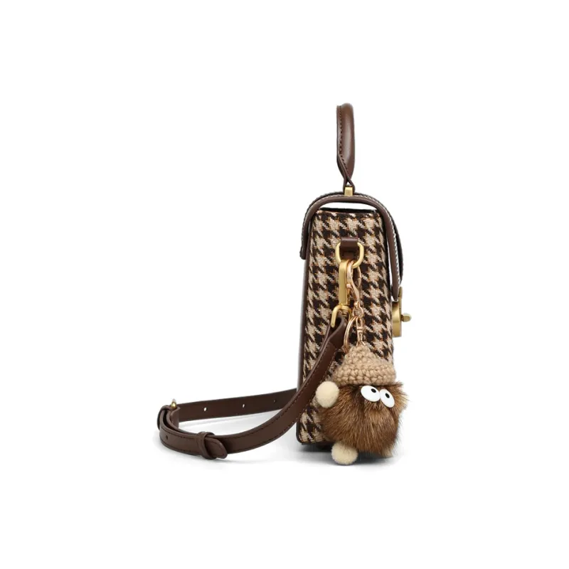 MILLIE'S Fabric, Synthetic Leather Underarm Shoulder Bag, Crossbody Bag, Handbag Regular Women's Khaki & Coffee-3