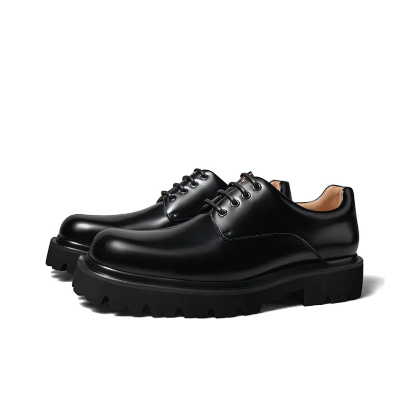 THOM WILLS Cleanfit Shiny Chunky Derby Shoes Casual Shoes 4cm Men's Black-1