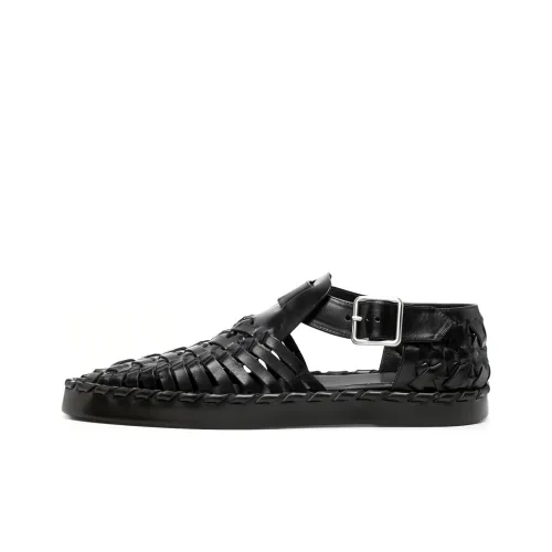 JIL SANDER Woven Leather Flat Sandals