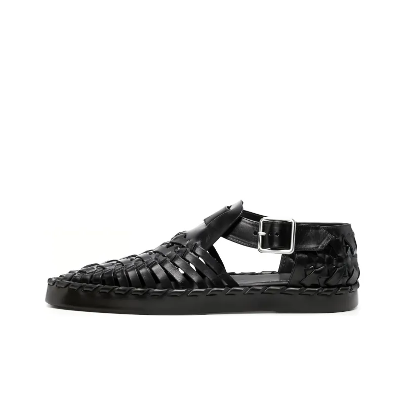 JIL SANDER Woven Leather Flat Sandals-0