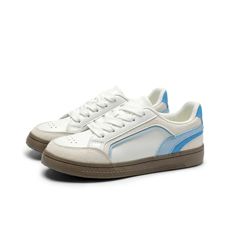 Feiyue Anti-Slip And Wear-Resistant Breathable Low-Top Skateboard Shoes Women's White Blue-2