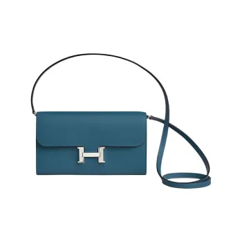 HERMES Epsom Calfskin Shoulder Bag Crossbody Bag Wallet Women's 7A Bleu Thalassa Sea Blue