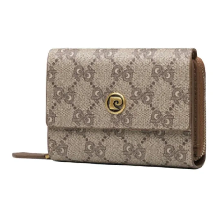 PIERRE CARDIN PVC Wallet Women's Dark Khaki-1