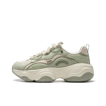 LiNing Honey V2 Slip Resistant Height Increasing Low Top Casual Shoes Women's Green Gray