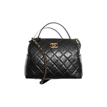 CHANEL Calfskin Bowling Bag, Doctor Bag, Shoulder Bag, Crossbody Bag, Handbag Women's Black