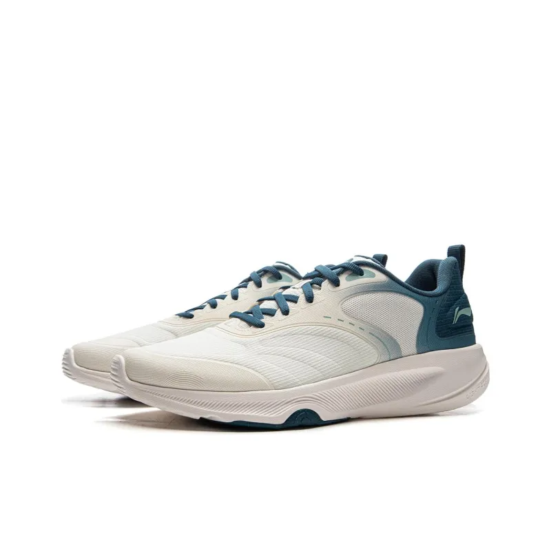 LiNing Lan Guang Shock Absorbers Slip Resistant, Abrasion Resistant, Breathable Low Top Training Shoes Men's White Cyan-2