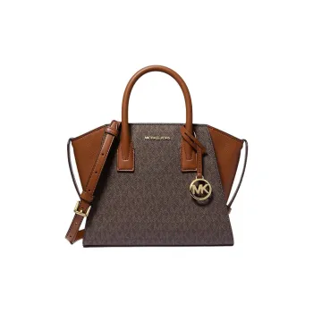 MICHAEL KORS Avril Coated Canvas Handbag Shoulder Bag Crossbody Bag Small Size Unisex Brown